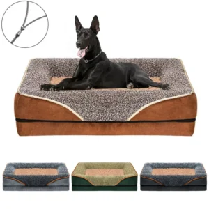 An oversized dog bed
