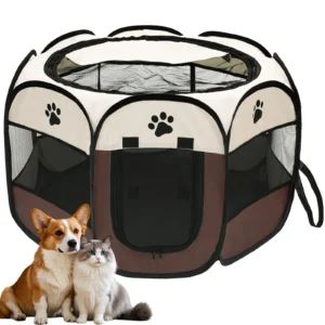 Foldable Pet Playpen for Dogs & Cats